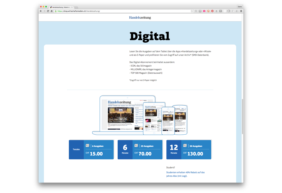 Axel Springer Subscription Pages